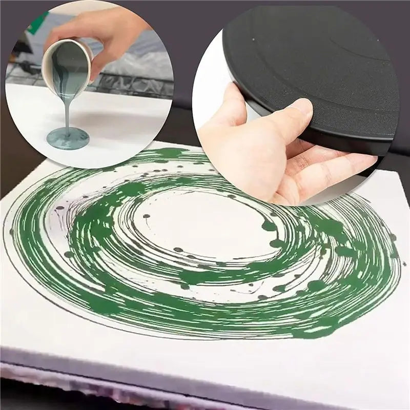 LIKE WISH 2Pcs 11 Inch Rotate Turntable Sculpting Wheel Revolving Cake Turntable Black Painting Turn Table Stand Oasis Select