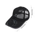 Summer Fan Sunhat Women Men Fan Baseball Hat Strong Wind Cooling Sun Protection Fan Solar Charging FanCap Oasis Select Black