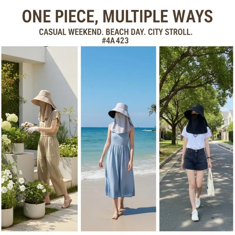 Wide Brim Sunscreen Fisherman Hat for Women Men Outdoor Lightweight UV Protection Sun Hat Breathable Summer Beach Accessory Oasis Select