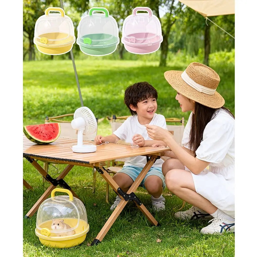 Portable Hamster Carrier Cage – Transparent Travel Box for Pets