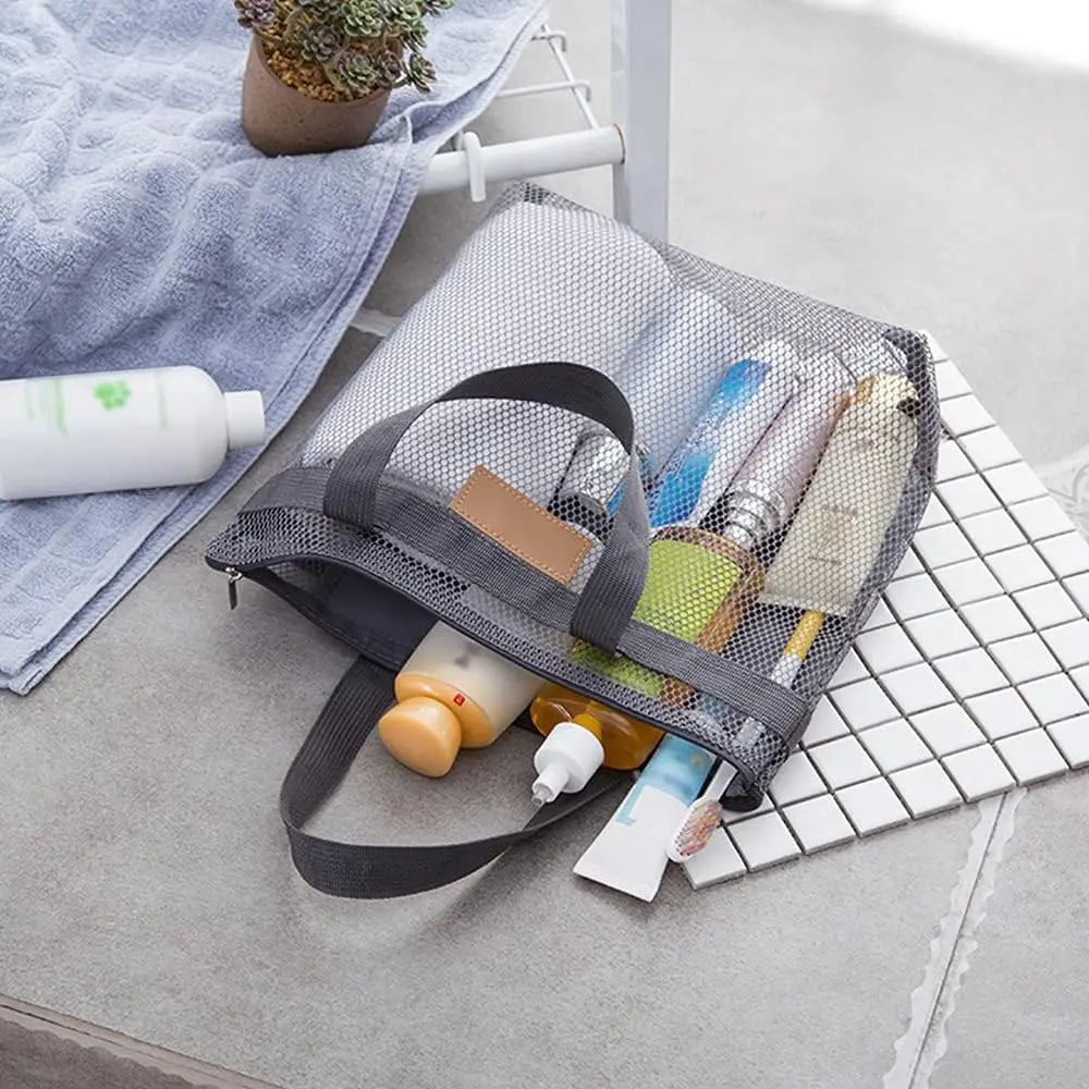 2/4 PCS Mesh Shower Caddy with Zipper Quick-Dry Wet Gear Bag for Swim Gym Beach See-Through Organizer for Toiletries Oasis Select