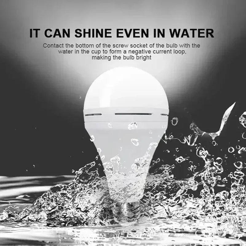 LED Rechargeable Light Bulb9w 15w 85-265V Emergency Bulb Portable Hanging Camping Lamp for Tent Home Power Failure Porch Oasis Select