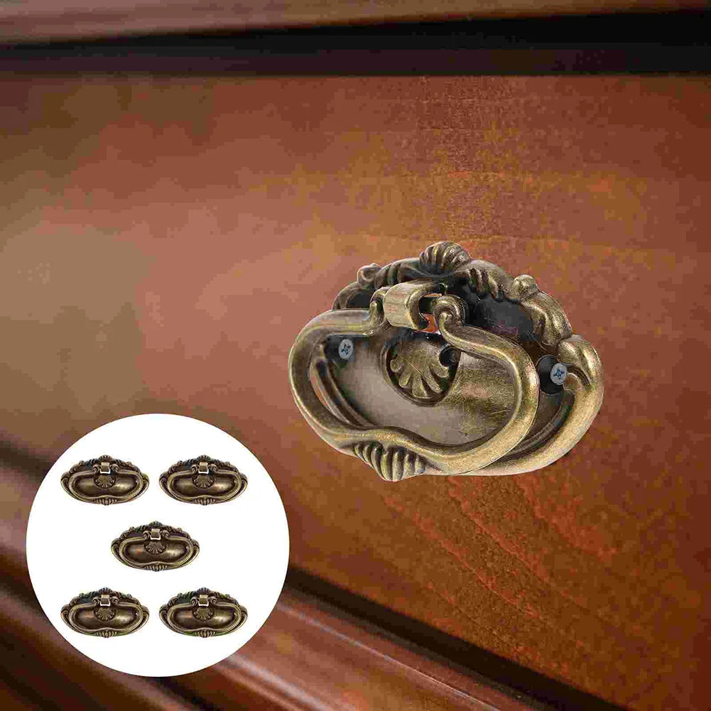 5pcs Retro Kitchen Drawer Cabinet Door Handle Furniture Knobs Drawer Jewelry Box Decorative Handles Furniture Hardware Oasis Select