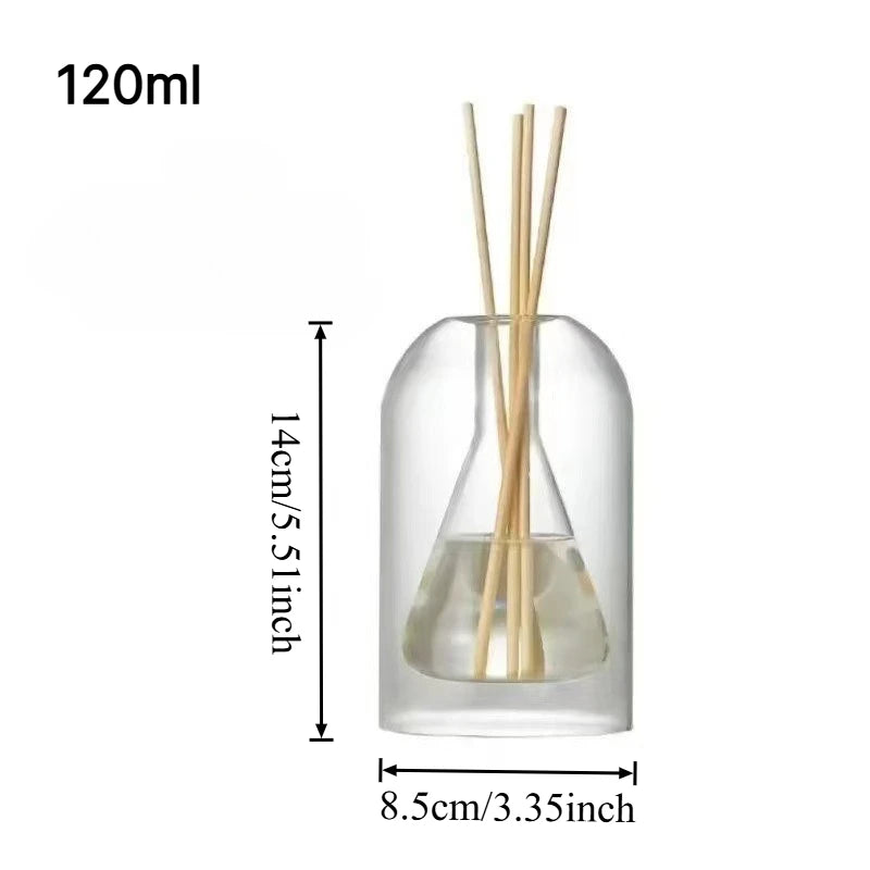 120/200ML Transparent Glass Aromatherapy Diffuser Bottle Glass Storage Containers Home Decoration with Diffusers Sticks Oasis Select 120ml triangle