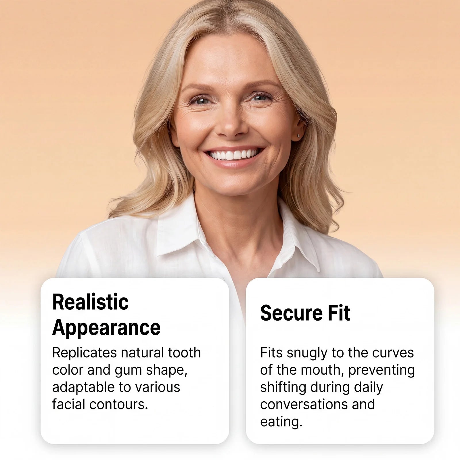Reusable Cosmetic Teeth Veneer Set, Easy Wear Dental Veneers to Conceal Tooth Gaps for a Stunning Beautiful Smile Oasis Select