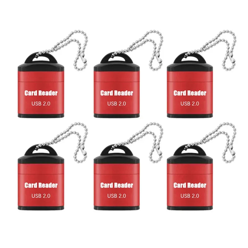 Mini High Speed USB 2.0 Card Reader TF Memory Card Adapter For Computer Desktop Laptop Notebooks USB Cartridge Oasis Select Red 6pcs