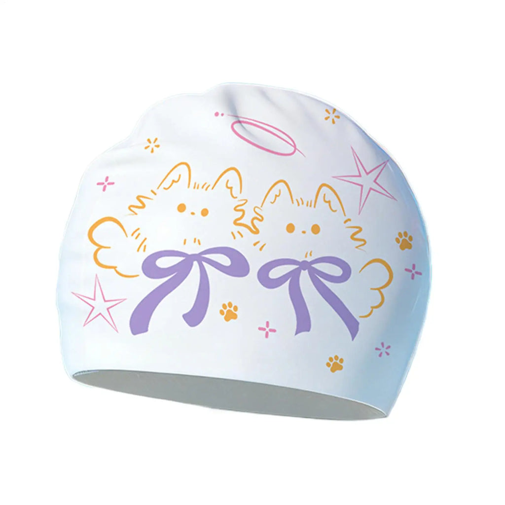 Printed Swimming Cap Women Waterproof Swim Cap Large Size Long Hair Ear Protection Swimming Caps Swimming Accessories Oasis Select