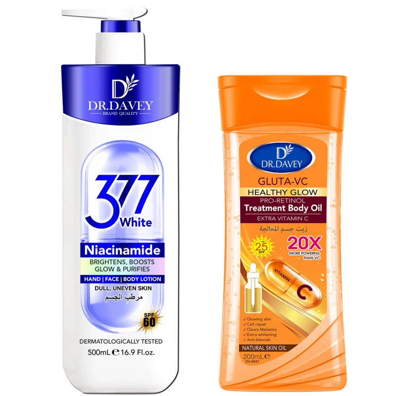 DR.DAVEY Gluta-VC Body Oil & Niacinamide Lotion Set 2PCS