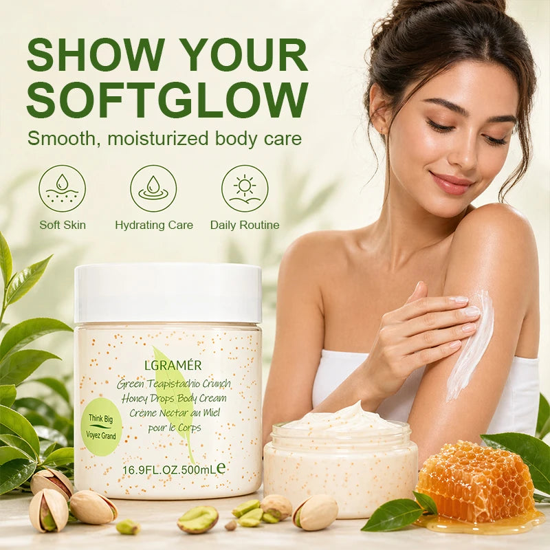 Green Tea Honey Body Cream – 24-Hour Moisturizing Lotion 500ml