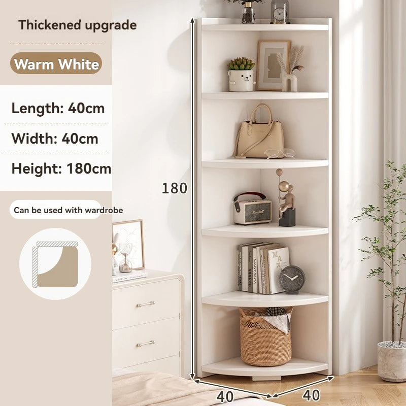Corner storage cabinet for home use, simple foyer, coat rack, corner wall display cabinet, floor standing bookshelf, bedroom sid Oasis Select six layers-40-180