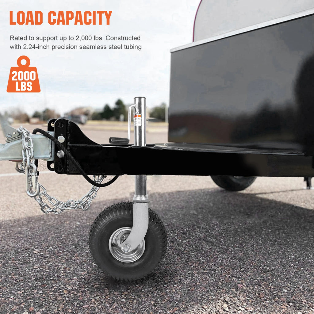 2000 lb Swivel Tongue Trailer Jack – 13.38" Wheel for RV & Boat Swivel Tongue Trailer Jack Oasis Select