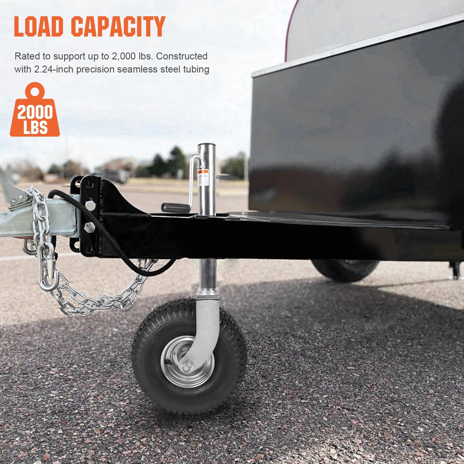 2000 lb Swivel Tongue Trailer Jack – 13.38" Wheel for RV & Boat Swivel Tongue Trailer Jack Oasis Select