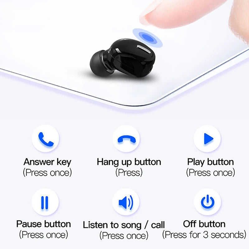 New Wireless Earphones Bluetooth 5.0 Headphones With Mic in-Ear Sports Waterproof TWS Earbuds Bluetooth Handsfree Single Headset Oasis Select