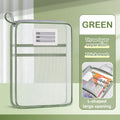 A4 Stationery Storage Bag Double-layer Mesh Zipper Bag Large Capacity Organizer Folders School Office Supplies Stationary Bag Oasis Select 33CM green