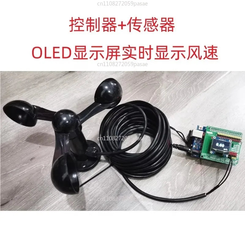 Wind Speed Sensor Wind Force Tester Measurement Three-cup Anemometer Suitable for Microcontrollers Oasis Select Controller sensor