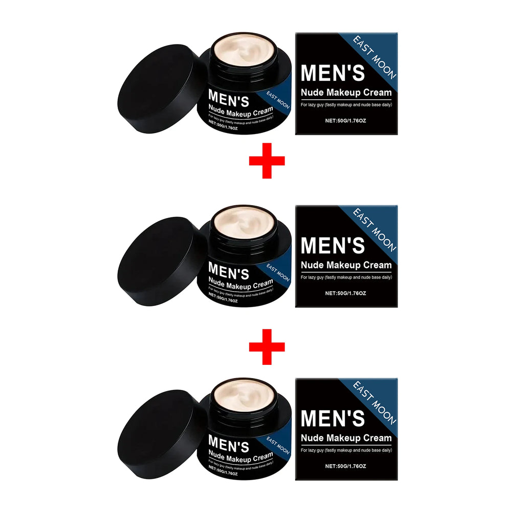 Men's Nude Makeup Cream Brightening Bb Cream for Men Oil Control Concealer Foundation for Natural No-Makeup Look Lazy Makeup Oasis Select 3pcs
