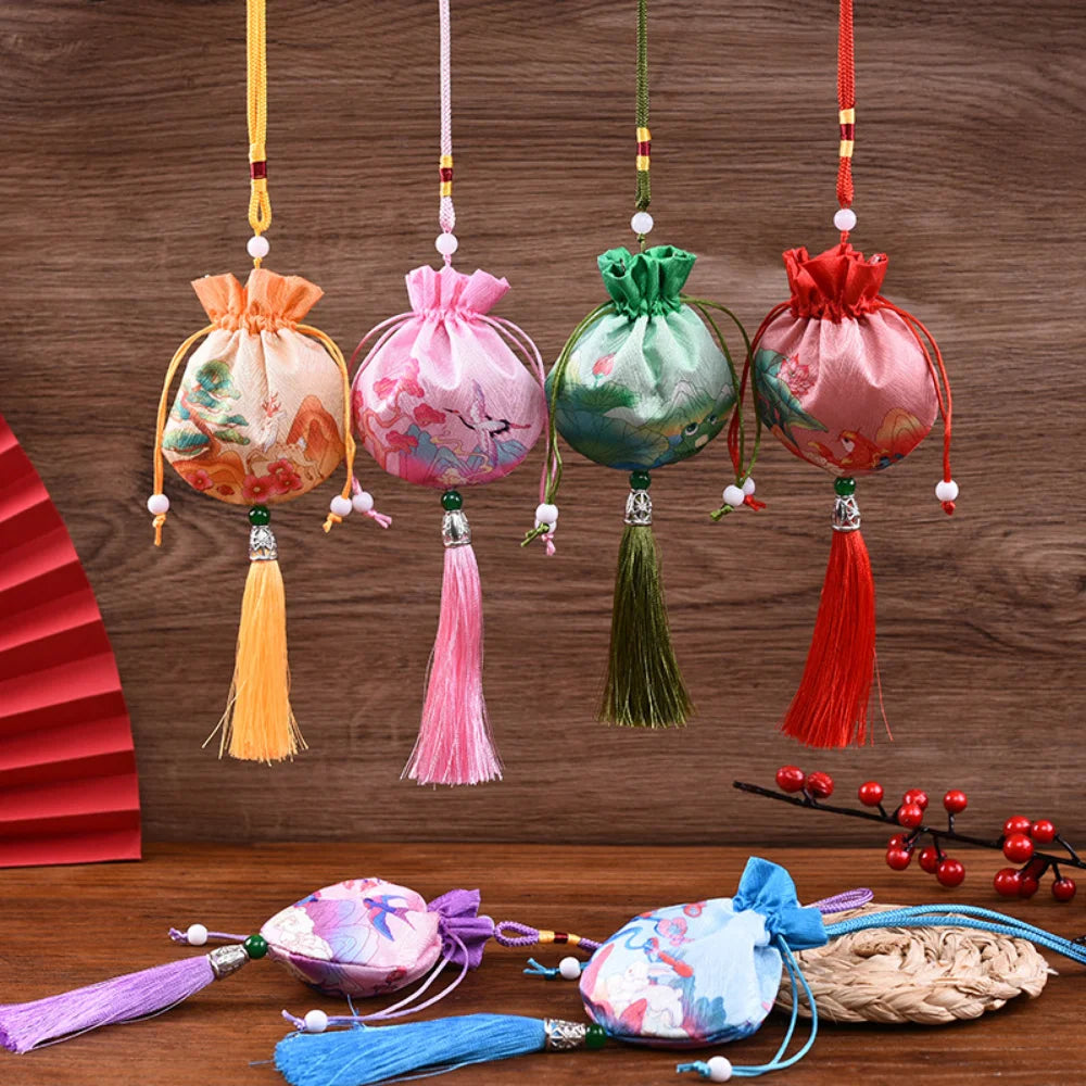 2025 New Year Retro Brocade Sachet Bag Chinese Pouch Pendant Carrying Ancient Style Small Salon Lucky Bags Empty Bags Oasis Select