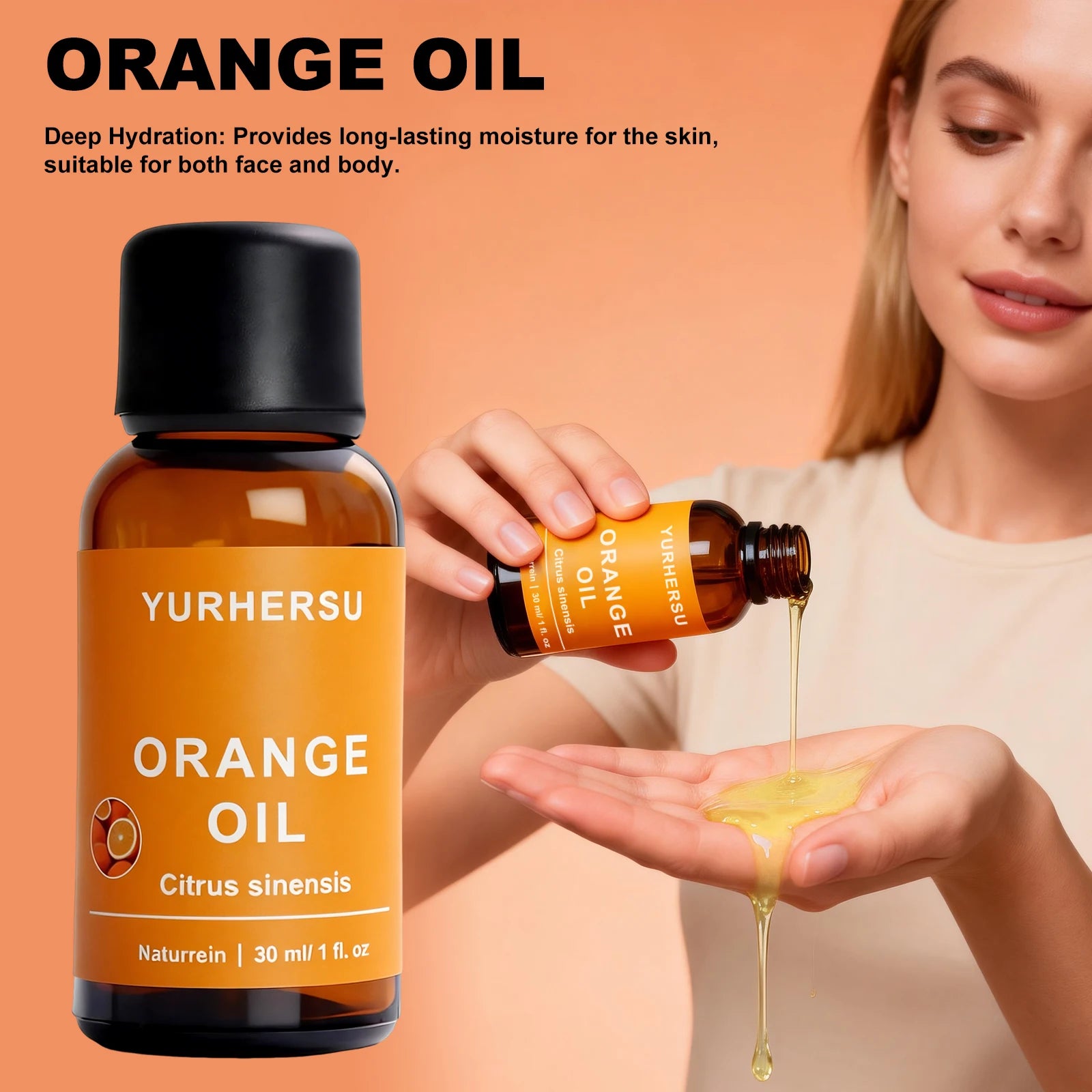 YURHERSU Orange Essential Oil 30ml – Brightening Skin Care Pure Essential Oil Oasis Select