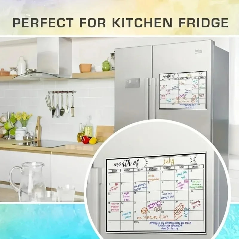 Magnetic Monthly Planner Dry Erase Calendar Whiteboard Magnetic Fridge Calendar for Home Office Family Schedule Organizer Oasis Select