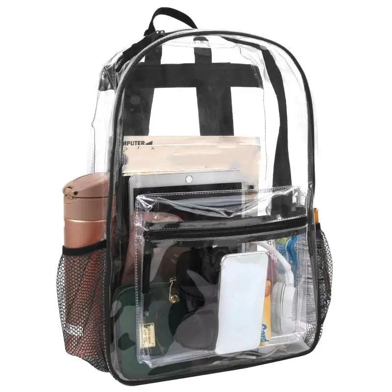 1Pcs Waterproof PVC Transparent Backpacks Adjustable Straps Durable Dual Zippers For Baseball Stadium Lightweight Clear Backpack Oasis Select