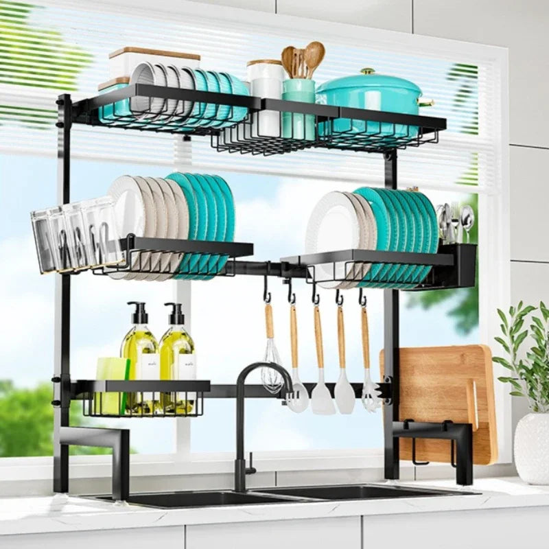 Kitchen Sink Shelf Sink Dish Rack Drain Rack Dish Storage Artifact Countertop Retractable Dish Rack Oasis Select