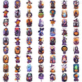 63pcs Halloween Temporary Tattoos – Witch, Ghost & Black Cat