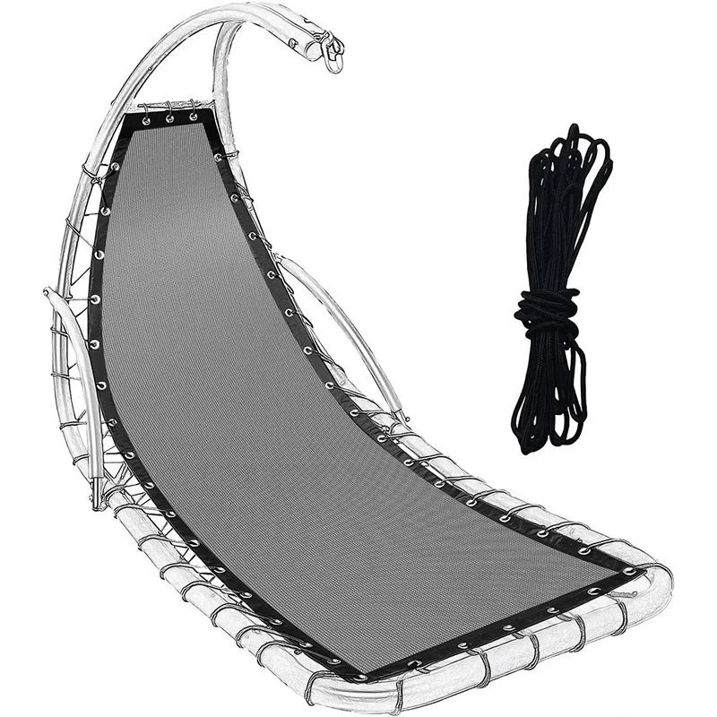 Black Replacement Seat Cloth For Textilene Hanging Swing Chair - 64x197x23CM Garden Swing Replacement Waterproof Dustproof Oasis Select dark grey