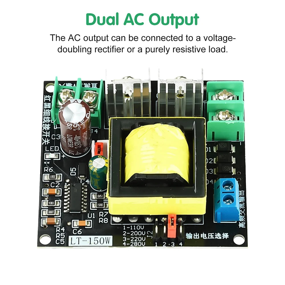 150W DC-AC Converter Booster Module 12V to 110V 200V 220V 280V 150W Inverter Boost Board Transformer Oasis Select