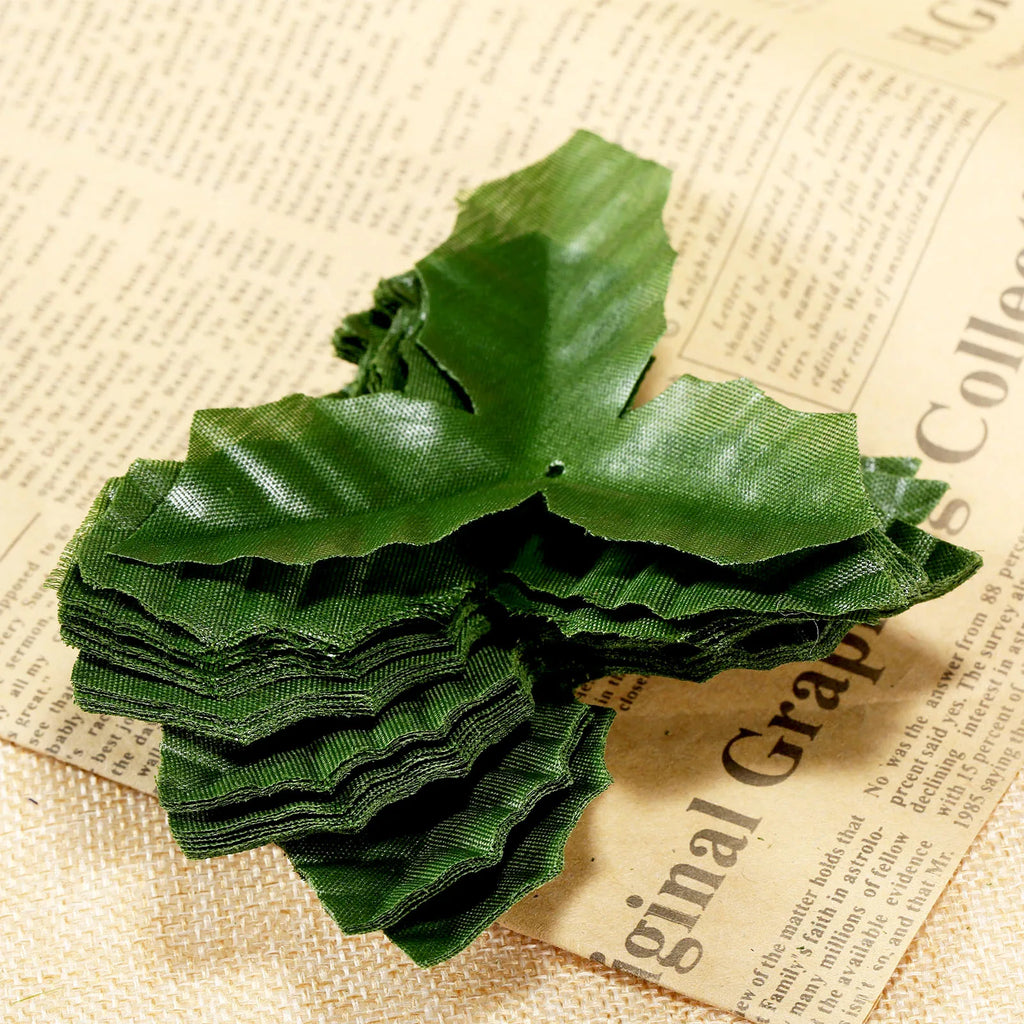 50Pcs Silk Green/Goden Artificial Flower Leaves High Quality Artificial Leaaves Decorative Flower Leaves Wedding Decor Rose Leaf Oasis Select