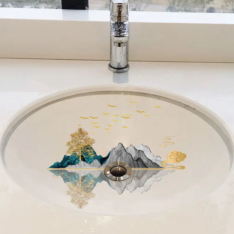 Toilet toilet sink tile stickers Waterproof wallpaper self-adhesive decorative painting shade refurbished stickers Oasis Select