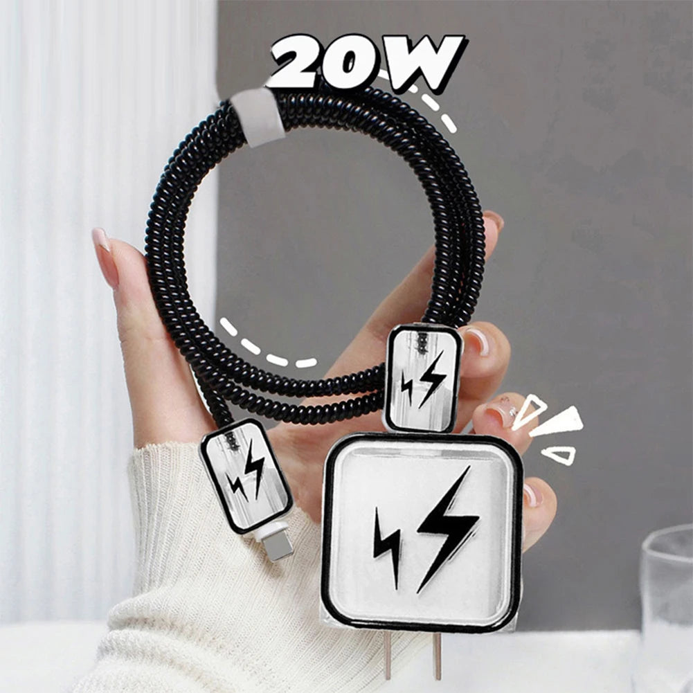Emoji TPU Cable Protector for iPhone 15 14 13 | PD Fast Charge