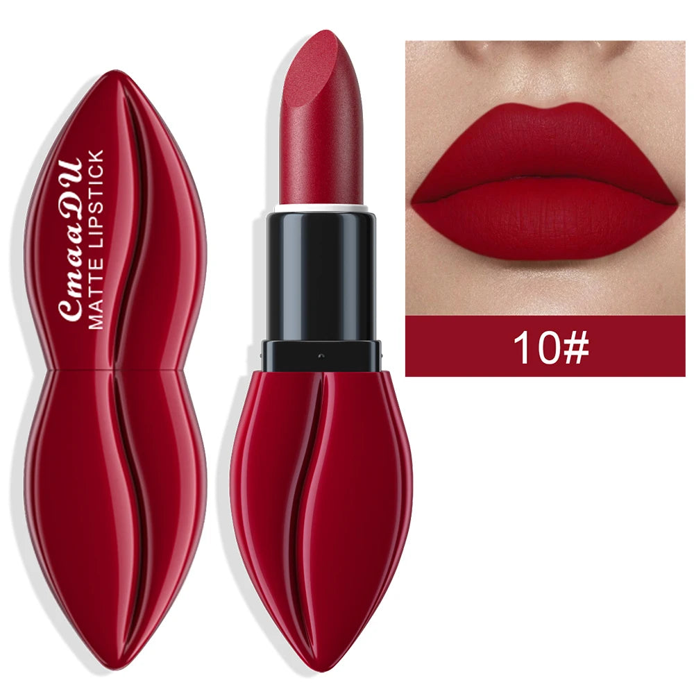1pcs Matte Lip Gloss Lipstick, High Pigment Waterproof Velvet Long Lasting, Deep Red, Nude, Y2K Christmas Valentine's Day Gifts Oasis Select 10 Full Size