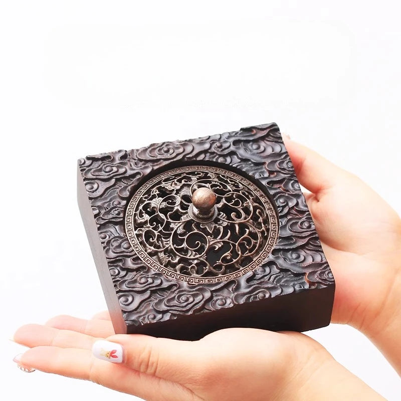 Retro Ebony Wood Incense Burner Indoor Solid Wood Aromatherapy Natural Original Wood Creative Incense Burner Oasis Select