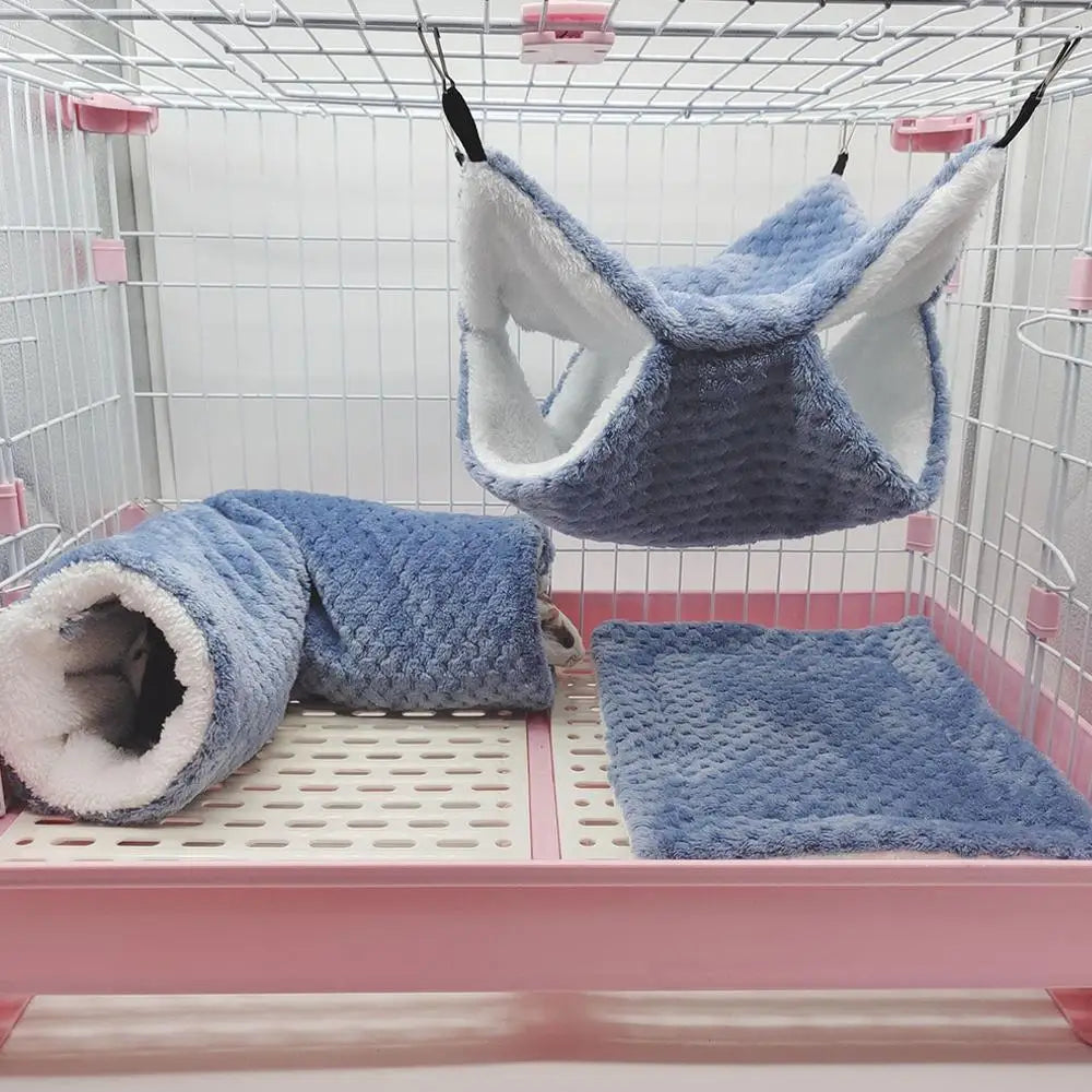 2-in-1 Double Layer Hamster Hammock – Small Pet Hanging Bed
