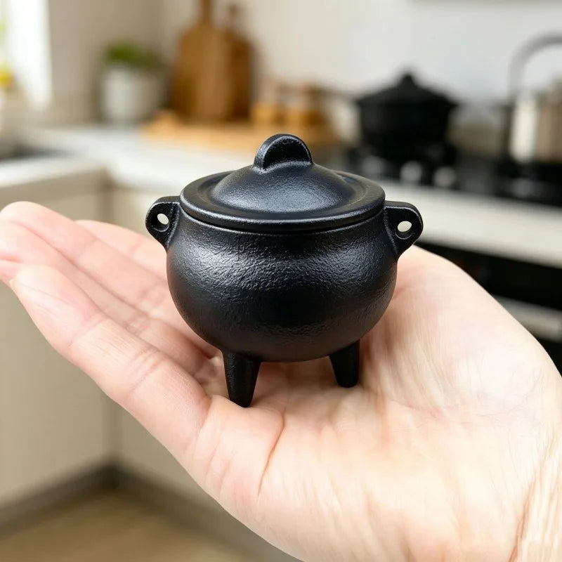 Cast Iron Incense Burner with Lid, Yoga Meditation Purification Incense Burner, Halloween Desktop Decor Ornament, Incense Holder Oasis Select