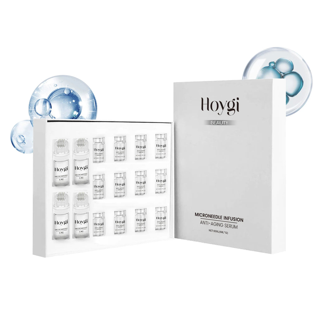 Firming Facial Serum Set with Microneedle Roller Anti-Aging Tightening Hydrating Facial Essence Fade Smoothing Skin Beauty Oasis Select