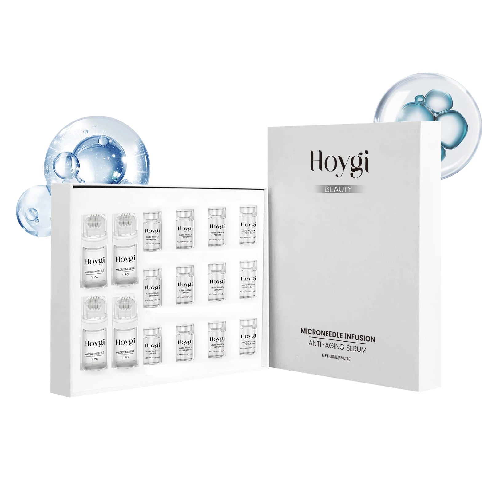 Firming Facial Serum Set with Microneedle Roller Anti-Aging Tightening Hydrating Facial Essence Fade Smoothing Skin Beauty Oasis Select