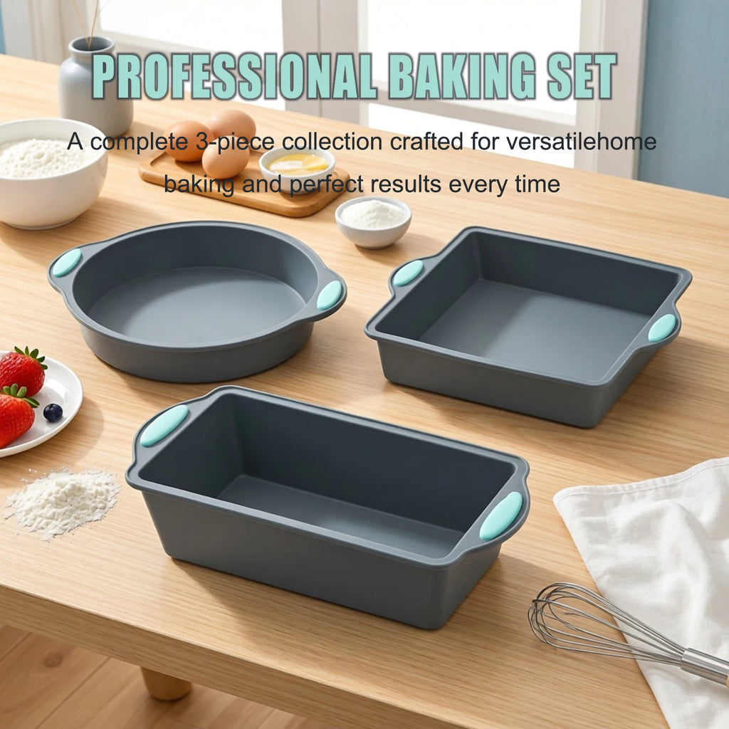 1PC Silicone Round Cake Tray Non-Stick Silicone Baking Tray Set Food Grade Cake Mold With Metal Reinforced Frame For Oven Baking Oasis Select Default Title