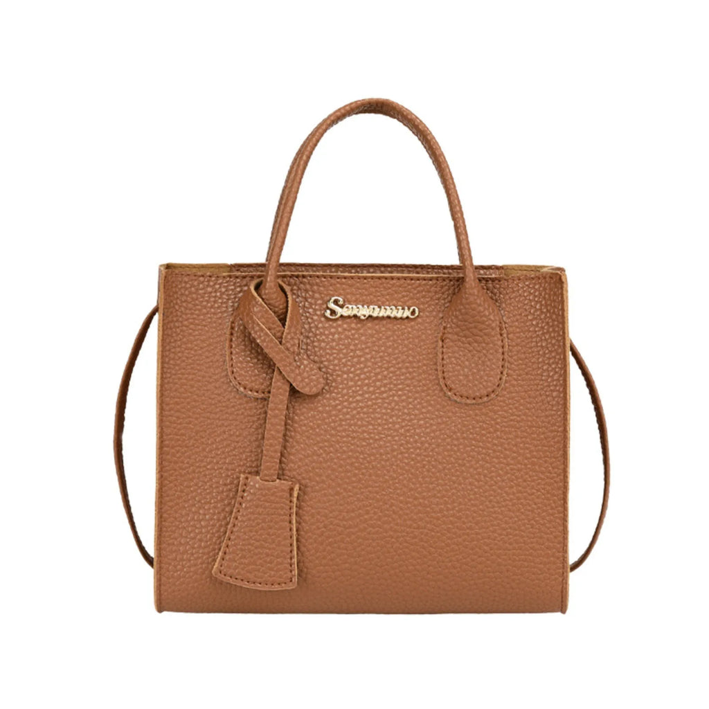 Women's Large PU Leather Tote Shoulder & Crossbody Handbag Tote Crossbody Handbag Oasis Select Brown One Size