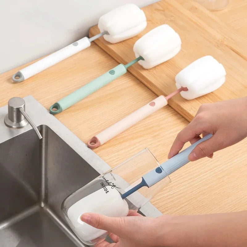1pcs Sponge Cup Brush Detachable Cleaning Household Bottle Brush Long Handle Insulated Cup for Removing Tea Stains Oasis Select