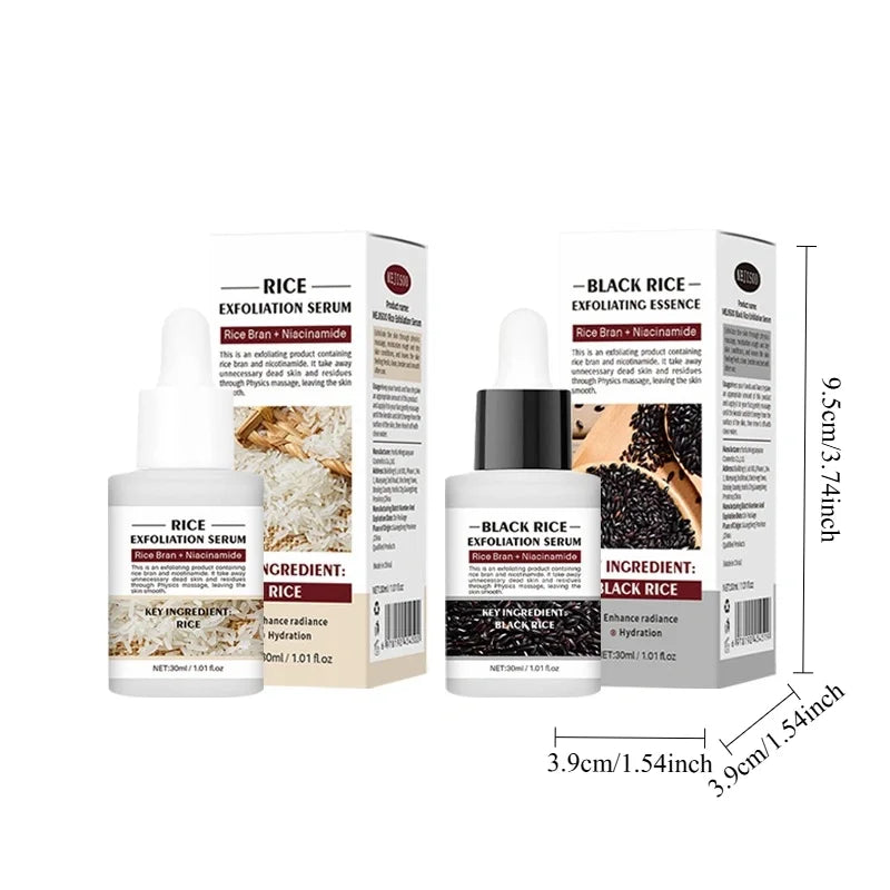 2PCS travel suit black rice combination suit, physical exfoliating essence, cleaning Skin pores contain oil Oasis Select