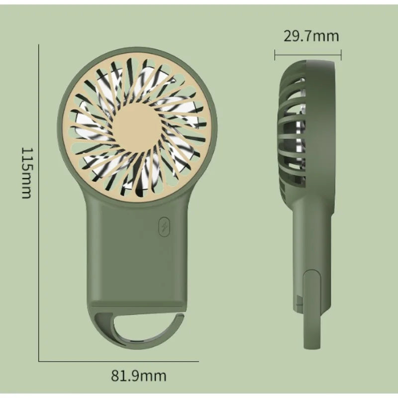 Foldable Mini Fan USB Rechargeable Handheld Desktop Fan with Hook Portable Cooling Fan for Outdoor Travel Home Office Oasis Select