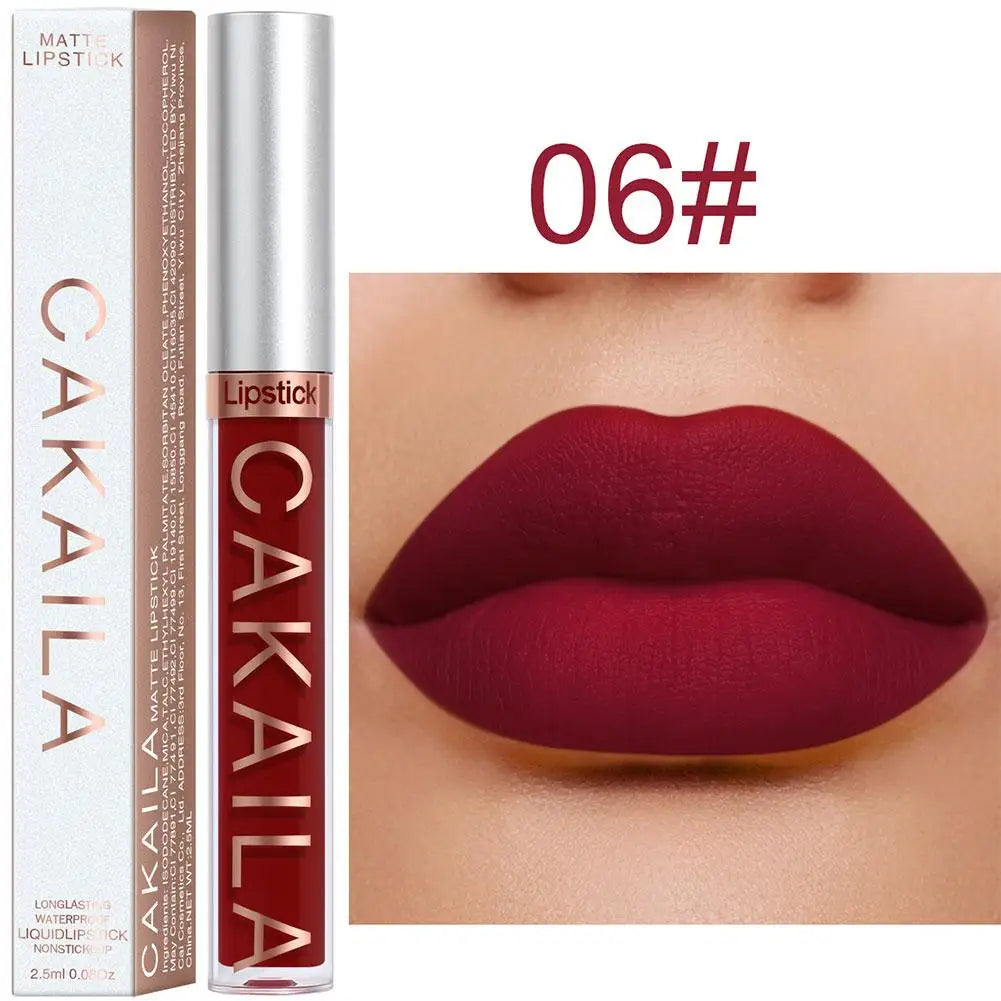 CAKAILA Nude Liquid Lipstick Set Velvet Matte Lip Gloss Sexy Red Lipstick Nude Women Long Lasting Waterproof Lipstick Cosmetic Oasis Select 06