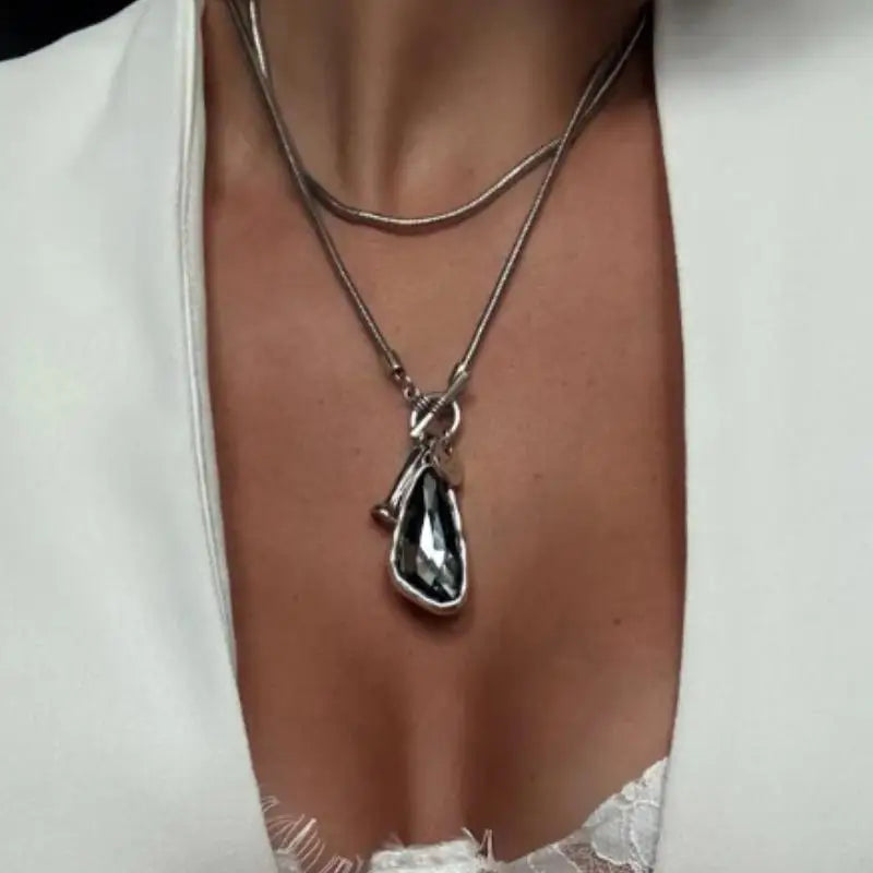 Long Necklace Female Winter Sweater Chain Irregular Crystal Pendant Charms Choker Necklace For Women Elegant Gifts Oasis Select