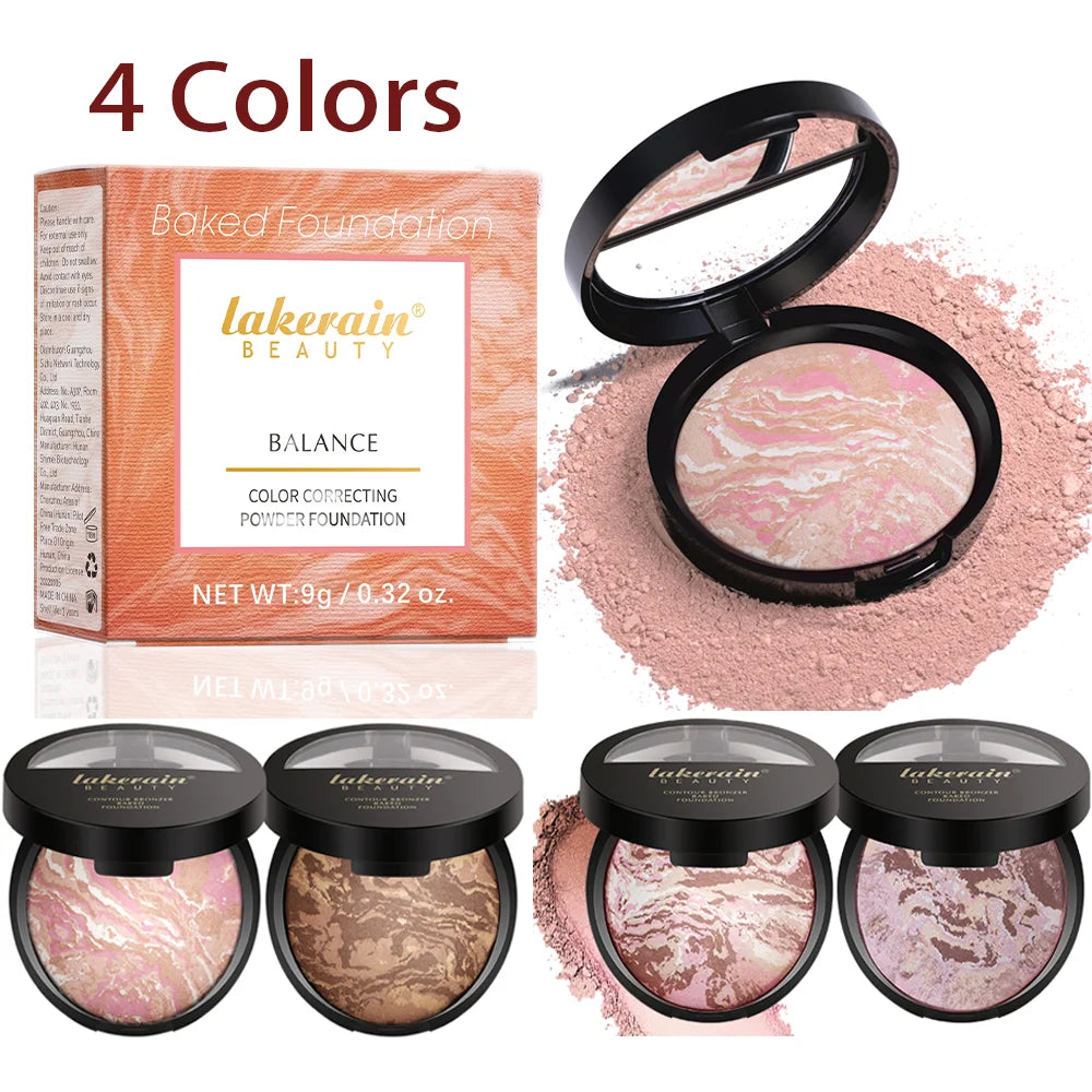 Demi Matte Natural Finish Baked Brighten Color Correcting Powder Foundation Buildable Light to Coverage Oil Control Makeup Oasis Select