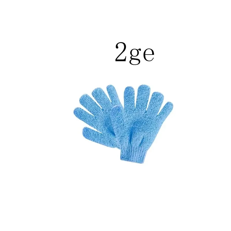 1/2/3pairs Five Fingers Bath Gloves Peeling Exfoliating Household Shower Towel Scrub Body Wash Elastic Wipe Body Cleaning Tools Oasis Select 1pairs blue