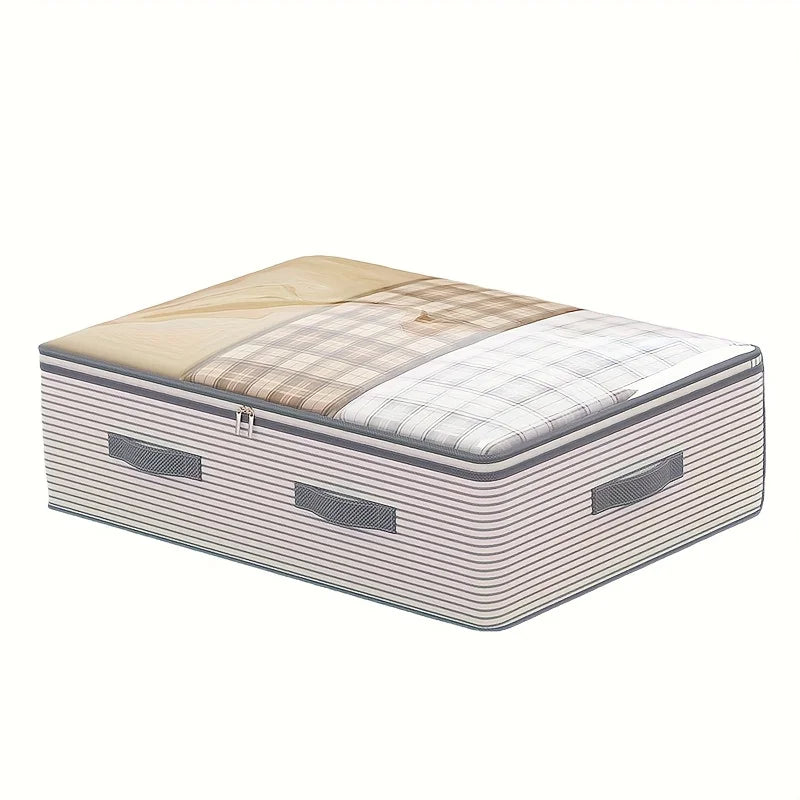 Large Capacity Clothes Storage Bag Heavy Duty Non-woven Organizer Box Clear Window for Comforters Blankets Bedding Under Bed Oasis Select