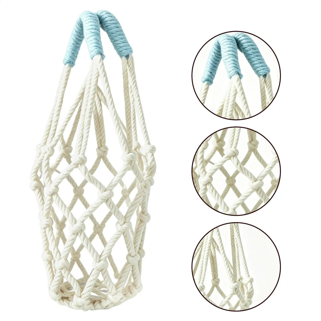 Handwoven Water Bottle Carrier Bag – Foldable Mesh Cup Holder