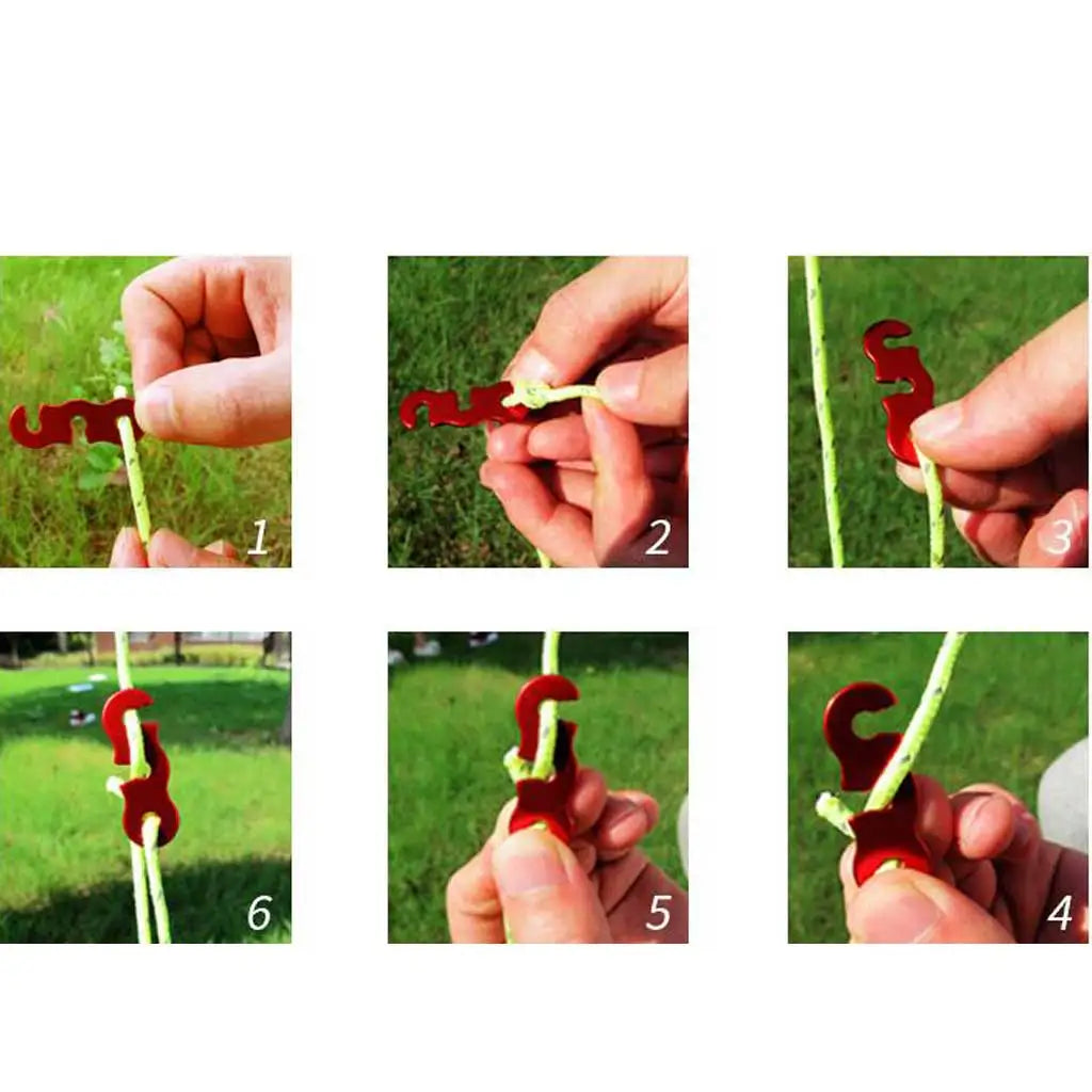 Aluminium Alloy Guyline Adjuster Camping Tent Shelter Tensioner for Tent Rope Stopper Adjuster 3 Hole Open End Cord Lock Oasis Select