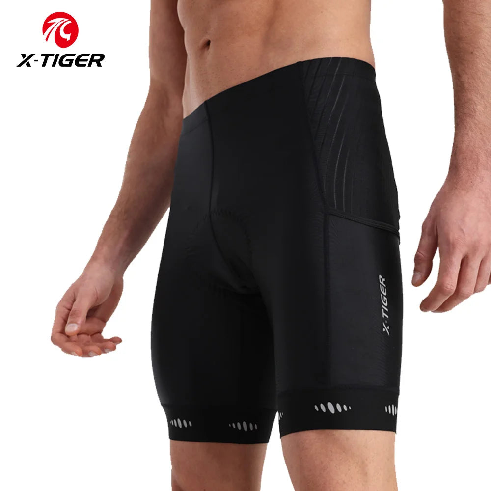 X-TIGER 5D Padded Bike Shorts For Men with 3 Pockets Mountain Road Biking Shorts Tights Bicycle Cycling Clothing Shorts Oasis Select